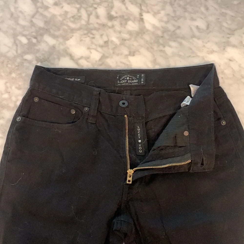 Lucky brand 121 heritage slim velour/moleskin black jean 29x32